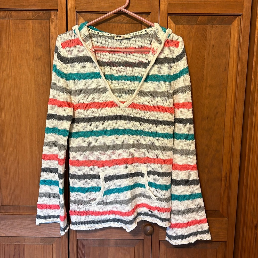 Roxy Knit Long Sleeve Hooded Sweater top